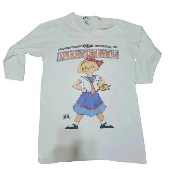 RARE Vintage 90S Mary Engelbreit Okay I'M IN CHARGE T Shirt. One Size - Picture 2 of 6